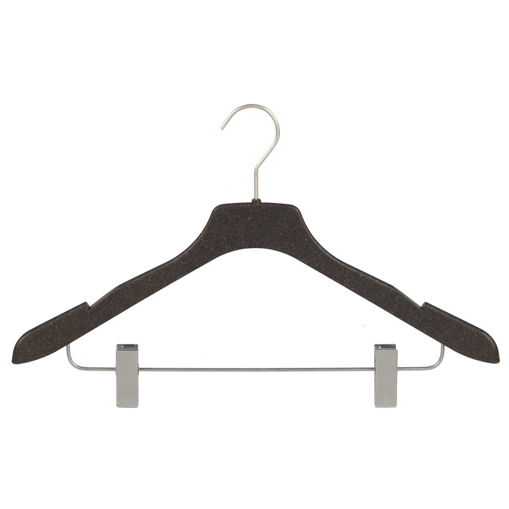 CORTEC Blouse / shirthanger (gebogen) kunststof Bio - Pro Nature (weidegras) met rokinkepingen en anti-slip knijpers