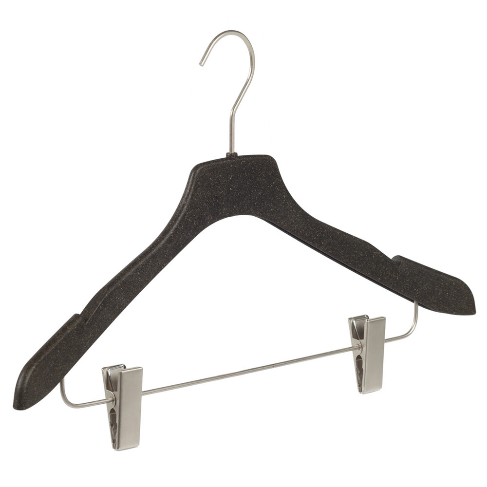 Blouse / shirthanger (gebogen) kunststof Bio - Pro Nature (weidegras) met rokinkepingen en anti-slip knijpers