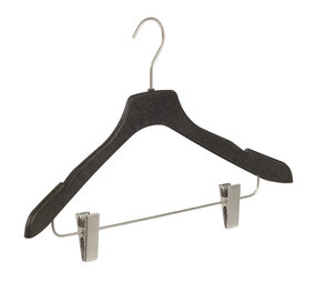 Blouse / shirthanger (gebogen) kunststof Bio - Pro Nature (weidegras) met rokinkepingen en anti-slip knijpers