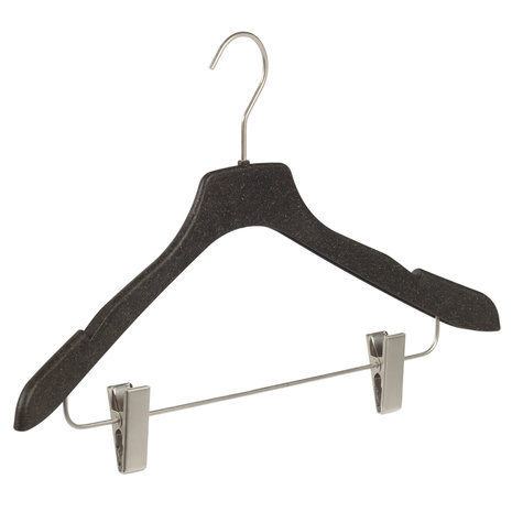 CORTEC Blouse / shirthanger (gebogen) kunststof Bio - Pro Nature (weidegras) met rokinkepingen en anti-slip knijpers