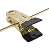Blouse / shirt hanger beech wood walnut stained with brass hook and non-slip clips, 38 cm Blouse / shirt hanger beech wood walnut stained with brass hook and non-slip clips, 38 cm