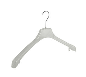 Mantel / kostuumhanger (gebogen) kunststof transparant met schouderverbreding