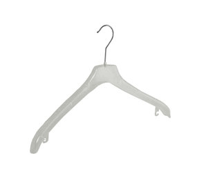 Mantel / kostuumhanger (gebogen) kunststof transparant met schouderverbreding