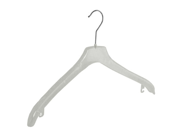 Mantel / kostuumhanger (gebogen) kunststof transparant met schouderverbreding