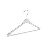 Blouse / shirthanger (vlak) kunststof wit met rokinkepingen en broeklat