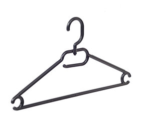 Multihanger (vlak) kunststof zwart met draaibare haak Multihanger (vlak) kunststof zwart met draaibare haak
