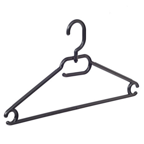Multihanger kunststof zwart met draaibare haak, 42 cm Multihanger kunststof zwart met draaibare haak, 42 cm