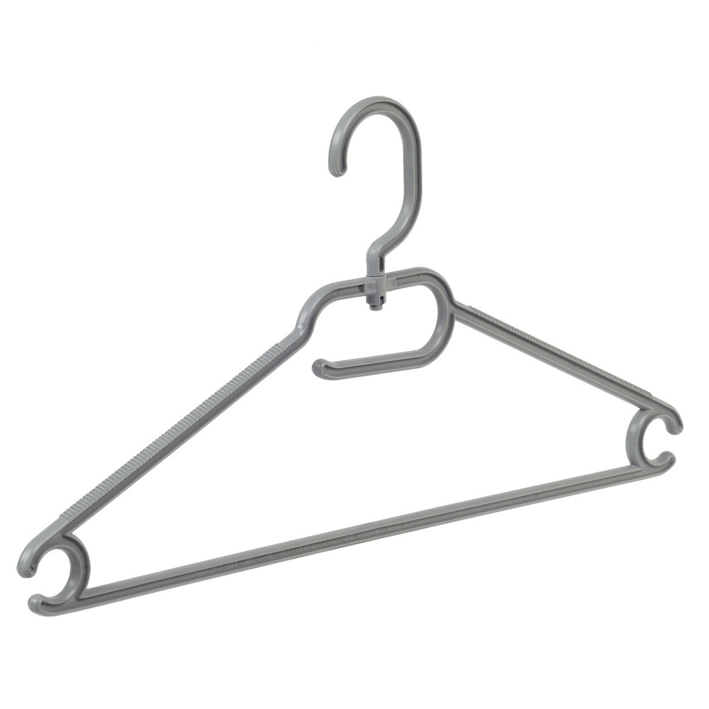 Multihanger kunststof grijs met draaibare haak, 42 cm Multihanger kunststof grijs met draaibare haak, 42 cm