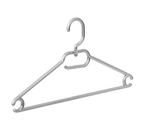 Multihanger (vlak) kunststof zilver met draaibare haak Multihanger (vlak) kunststof zilver met draaibare haak