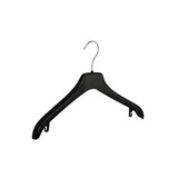 Mantel / kostuumhanger (gebogen) kunststof zwart met schouderverbreding (gebruikt)