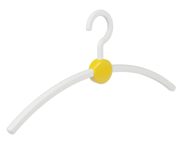 Garderobehanger "Point" kunststof wit / geel