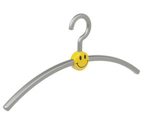 Garderobehanger "Smile" kunststof zilver / geel Garderobehanger "Smile" kunststof zilver / geel