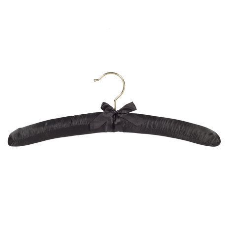Blouse / shirthanger satijn zwart met messinghaak