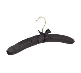 Blouse / shirthanger satijn zwart met messinghaak