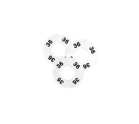 Maatschijf wit met zwarte opdruk Maatschijf wit met zwarte opdruk