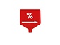 Maatverdeler (Euroline) rood met witte opdruk Maatverdeler (Euroline) rood met witte opdruk