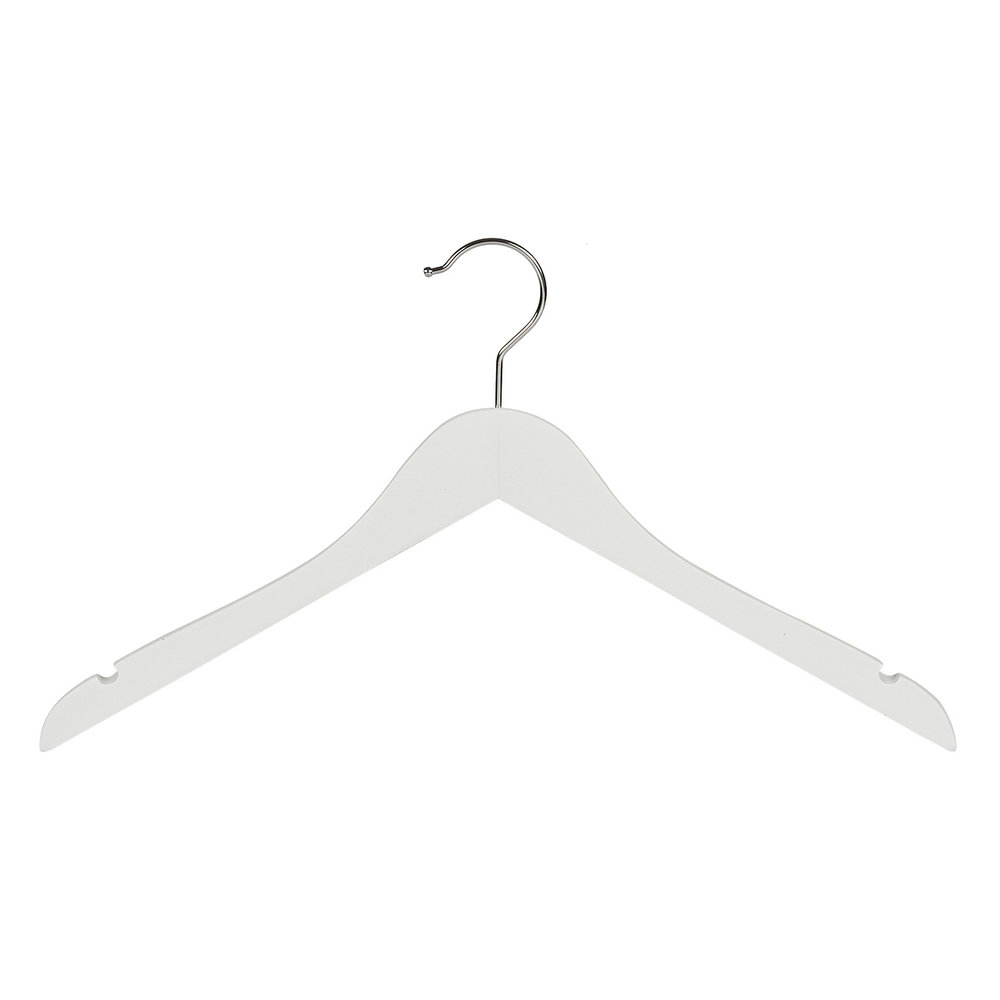 DE KLEDINGHANGER GIGANT Blouse / shirthanger (geknikt) lotushout wit gelakt met rokinkepingen