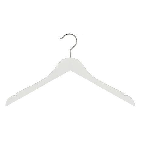 Blouse / shirthanger (geknikt) lotushout wit gelakt met rokinkepingen Blouse / shirthanger (geknikt) lotushout wit gelakt met rokinkepingen