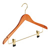 Blouse / shirthanger beukenhout kersen gebeitst met messinghaak, rokinkepingen en anti-slip knijpers, 38 cm Blouse / shirthanger beukenhout kersen gebeitst met messinghaak, rokinkepingen en anti-slip knijpers, 38 cm