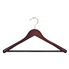 Mantel / kostuumhanger beukenhout mahonie gebeitst met schouderverbreding en anti-slip broeklat, 38 cm Mantel / kostuumhanger beukenhout mahonie gebeitst met schouderverbreding en anti-slip broeklat, 38 cm