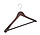 Mantel / kostuumhanger (geknikt) beukenhout wenge gebeitst met schouderverbreding en anti-slip broeklat