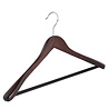 Mantel / kostuumhanger beukenhout wenge gebeitst met schouderverbreding en anti-slip broeklat, 38 cm Mantel / kostuumhanger beukenhout wenge gebeitst met schouderverbreding en anti-slip broeklat, 38 cm