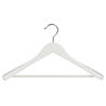 Mantel / kostuumhanger beukenhout wit gelakt met schouderverbreding en anti-slip broeklat, 38 cm Mantel / kostuumhanger beukenhout wit gelakt met schouderverbreding en anti-slip broeklat, 38 cm