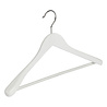 Mantel / kostuumhanger beukenhout wit gelakt met schouderverbreding en anti-slip broeklat, 38 cm Mantel / kostuumhanger beukenhout wit gelakt met schouderverbreding en anti-slip broeklat, 38 cm