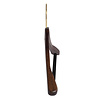 Mantel / kostuumhanger beukenhout walnoten gebeitst met messinghaak, schouderverbreding en anti-slip broeklat, 38 cm Mantel / kostuumhanger beukenhout walnoten gebeitst met messinghaak, schouderverbreding en anti-slip broeklat, 38 cm