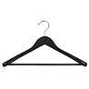 DE KLEDINGHANGER GIGANT Mantel / kostuumhanger (geknikt) beukenhout zwart gelakt met schouderverbreding en anti-slip broeklat DE KLEDINGHANGER GIGANT Mantel / kostuumhanger (geknikt) beukenhout zwart gelakt met schouderverbreding en anti-slip broeklat