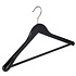 Mantel / kostuumhanger (geknikt) beukenhout zwart gelakt met schouderverbreding en anti-slip broeklat Mantel / kostuumhanger (geknikt) beukenhout zwart gelakt met schouderverbreding en anti-slip broeklat