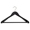De Kledinghanger Gigant Mantel / kostuumhanger lotushout zwart gelakt met schouderverbreding en anti-slip broeklat, 44 cm De Kledinghanger Gigant Mantel / kostuumhanger lotushout zwart gelakt met schouderverbreding en anti-slip broeklat, 44 cm