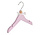 Babykledinghanger (vlak) lotushout roze gelakt met rokinkepingen