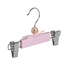 Rok / broekhanger (baby) lotushout roze gelakt met anti-slip knijpers, 22 cm Rok / broekhanger (baby) lotushout roze gelakt met anti-slip knijpers, 22 cm