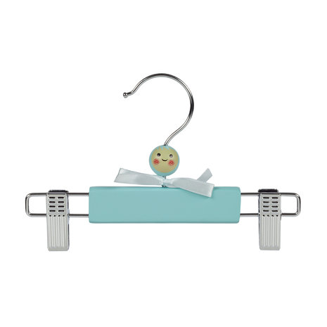 DE KLEDINGHANGER GIGANT Babyhanger lotushout blauw gelakt met knijpers, 22 cm DE KLEDINGHANGER GIGANT Babyhanger lotushout blauw gelakt met knijpers, 22 cm