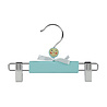 Rok / broekhanger (baby) lotushout blauw gelakt met knijpers, 22 cm