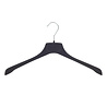 SER-VIZ Mantel / kostuumhanger (gebogen) kunststof velours zwart met schouderverbreding SER-VIZ Mantel / kostuumhanger (gebogen) kunststof velours zwart met schouderverbreding