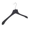 DE KLEDINGHANGER GIGANT Mantel / kostuumhanger (gebogen) kunststof velours zwart met schouderverbreding DE KLEDINGHANGER GIGANT Mantel / kostuumhanger (gebogen) kunststof velours zwart met schouderverbreding