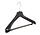 Mantel / kostuumhanger (gebogen) kunststof zwart met schouderverbreding en anti-slip broeklat (2 mm schuim)