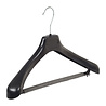 DE KLEDINGHANGER GIGANT Mantel / kostuumhanger (gebogen) kunststof zwart met schouderverbreding en anti-slip broeklat (2 mm schuim) DE KLEDINGHANGER GIGANT Mantel / kostuumhanger (gebogen) kunststof zwart met schouderverbreding en anti-slip broeklat (2 mm schuim)