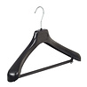 DE KLEDINGHANGER GIGANT Mantel / kostuumhanger (gebogen) kunststof zwart met schouderverbreding en broeklat DE KLEDINGHANGER GIGANT Mantel / kostuumhanger (gebogen) kunststof zwart met schouderverbreding en broeklat
