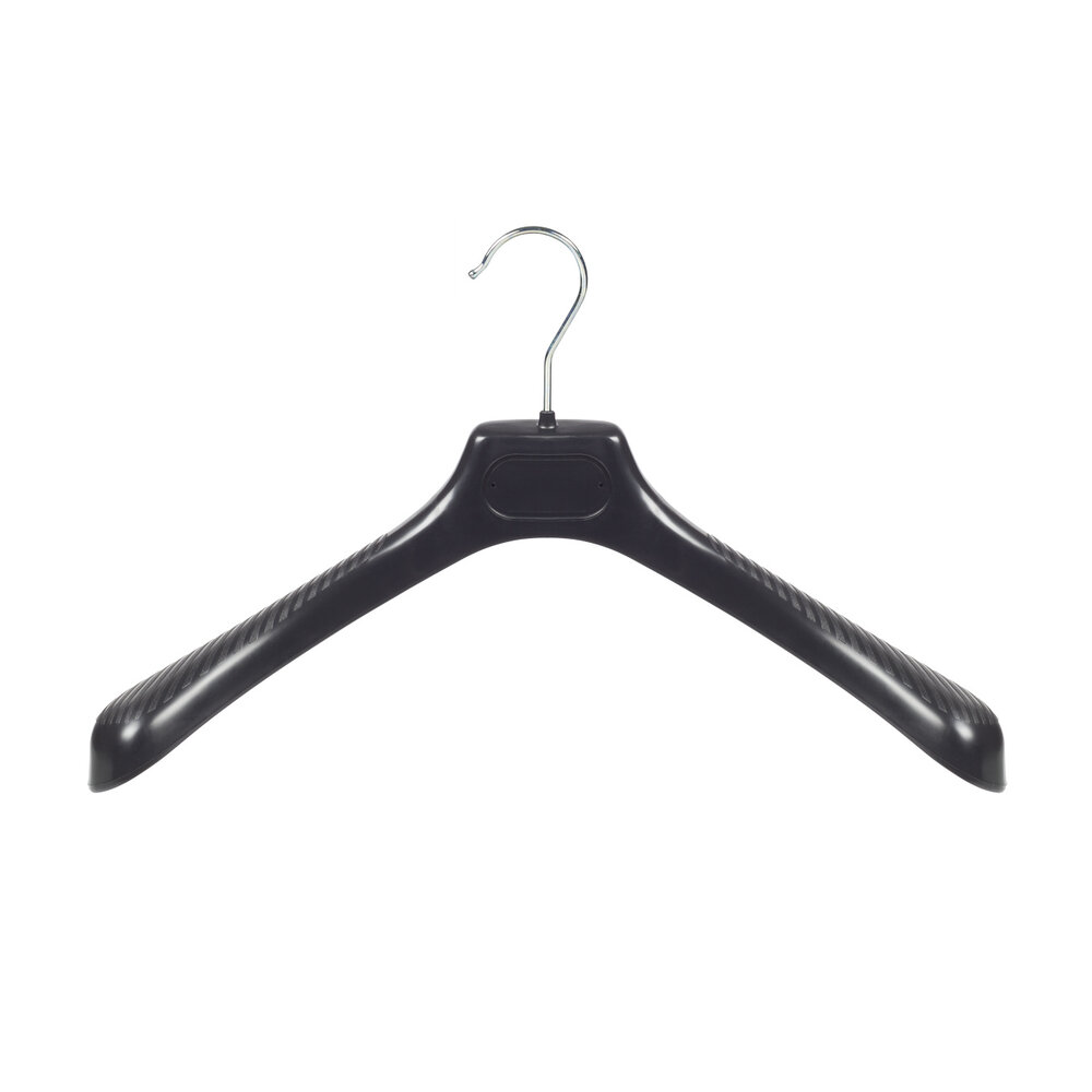 SER-VIZ Mantel / kostuumhanger (gebogen) kunststof zwart met schouderverbreding