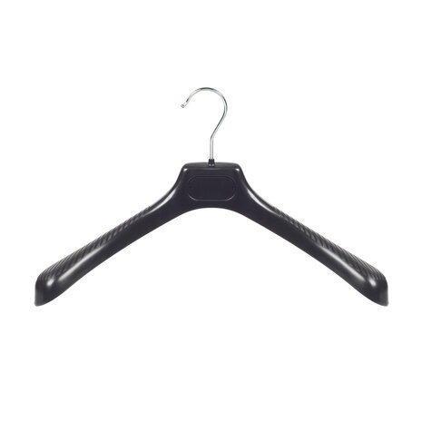 SER-VIZ Mantel / kostuumhanger (gebogen) kunststof zwart met schouderverbreding