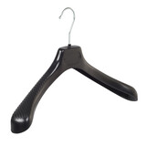 Mantel / kostuumhanger (gebogen) kunststof zwart met schouderverbreding