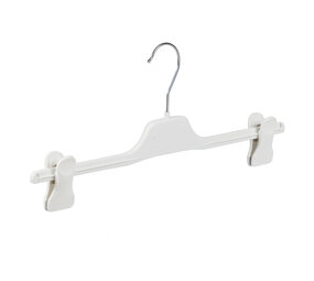 Rok / broekhanger kunststof wit met anti-slip knijpers Rok / broekhanger kunststof wit met anti-slip knijpers