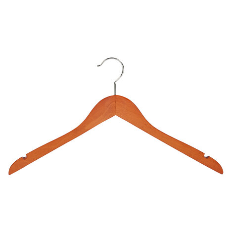 Blouse / shirthanger (geknikt) beukenhout kersen gebeitst met rokinkepingen