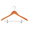Blouse / shirthanger beukenhout kersen gebeitst met rokinkepingen en anti-slip knijpers, 44 cm Blouse / shirthanger beukenhout kersen gebeitst met rokinkepingen en anti-slip knijpers, 44 cm