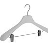 DE KLEDINGHANGER GIGANT Mantel / kostuumhanger (gebogen) kunststof frosted met schouderverbreding en anti-slip knijpers DE KLEDINGHANGER GIGANT Mantel / kostuumhanger (gebogen) kunststof frosted met schouderverbreding en anti-slip knijpers