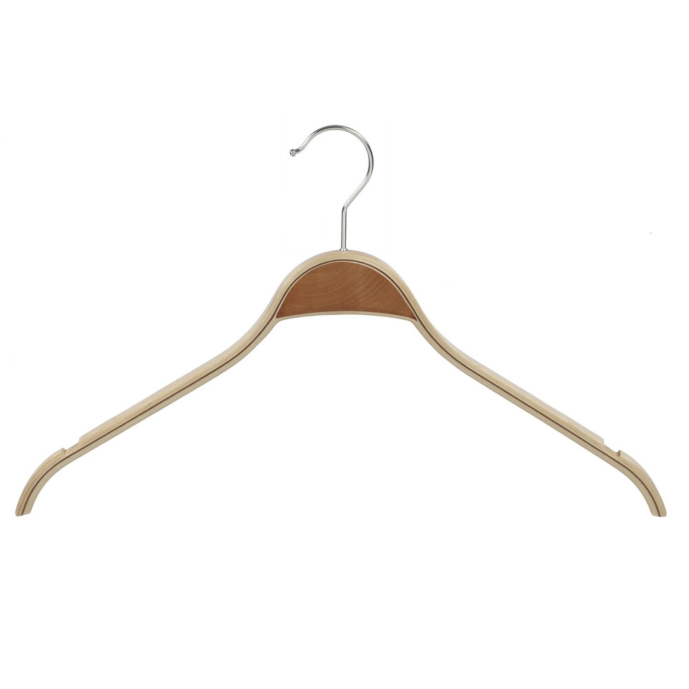 DE KLEDINGHANGER GIGANT Mantel / kostuumhanger berkenhout naturel gelakt met schouderverbreding en rokinkepingen, 42 cm DE KLEDINGHANGER GIGANT Mantel / kostuumhanger berkenhout naturel gelakt met schouderverbreding en rokinkepingen, 42 cm