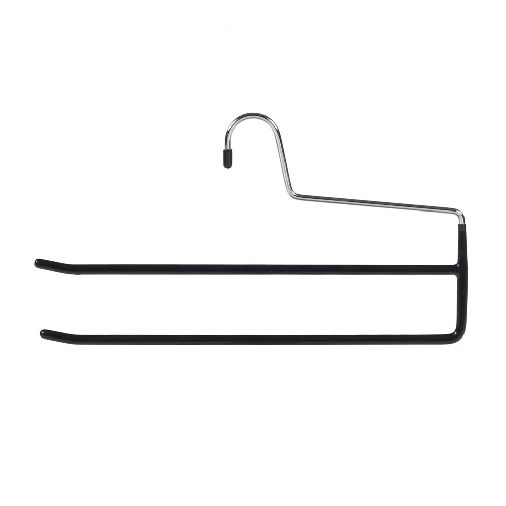 Broekhanger (2-voudig) metaal met zwarte anti-slip coating Broekhanger (2-voudig) metaal met zwarte anti-slip coating